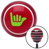 Green Hang Ten Red Stripe Shift Knob with M16 x 15 Insert