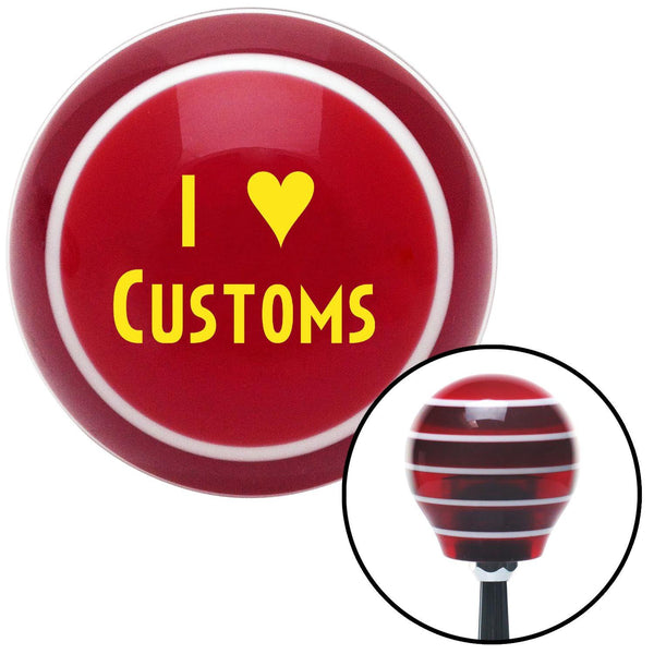 Yellow I 3 CUSTOMS Red Stripe Shift Knob with M16 x 15 Insert
