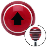 Black Solid Fat Arrow Up Red Stripe Shift Knob with M16 x 15 Insert