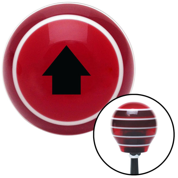 Black Solid Fat Arrow Up Red Stripe Shift Knob with M16 x 15 Insert