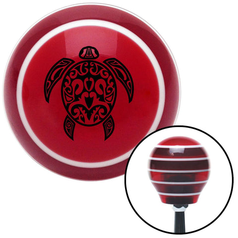 Black Hawaiian Turtle Red Stripe Shift Knob with M16 x 15 Insert