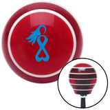 Blue Breast Cancer Awareness Red Stripe Shift Knob with M16 x 15 Insert