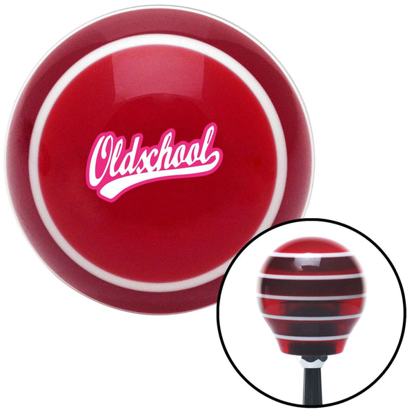 Oldschool Pink Red Stripe Shift Knob with M16 x 15 Insert