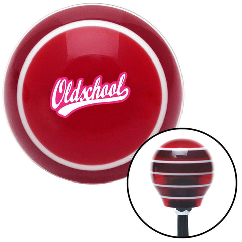 Oldschool Pink Red Stripe Shift Knob with M16 x 15 Insert