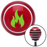 Green Flames Red Stripe Shift Knob with M16 x 15 Insert