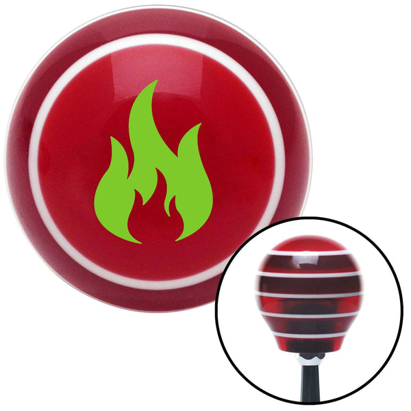 Green Flames Red Stripe Shift Knob with M16 x 15 Insert