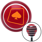 Orange Spade on a Card Red Stripe Shift Knob with M16 x 15 Insert