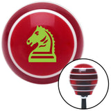 Green Knight Horse Red Stripe Shift Knob with M16 x 15 Insert