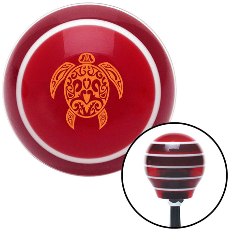 Orange Turtle Red Stripe Shift Knob with M16 x 15 Insert