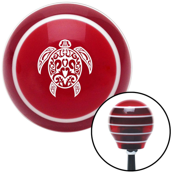 White Turtle Red Stripe Shift Knob with M16 x 15 Insert