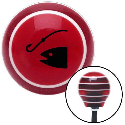 Black Hook n Fish Red Stripe Shift Knob with M16 x 15 Insert