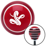 White Serpent Red Stripe Shift Knob with M16 x 15 Insert