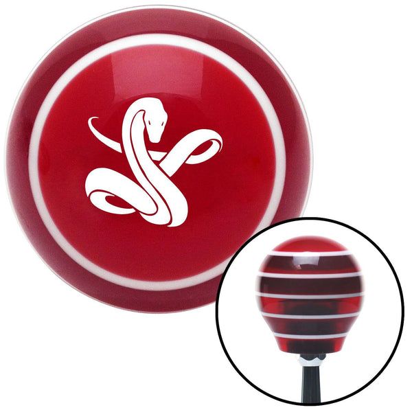 White Serpent Red Stripe Shift Knob with M16 x 15 Insert