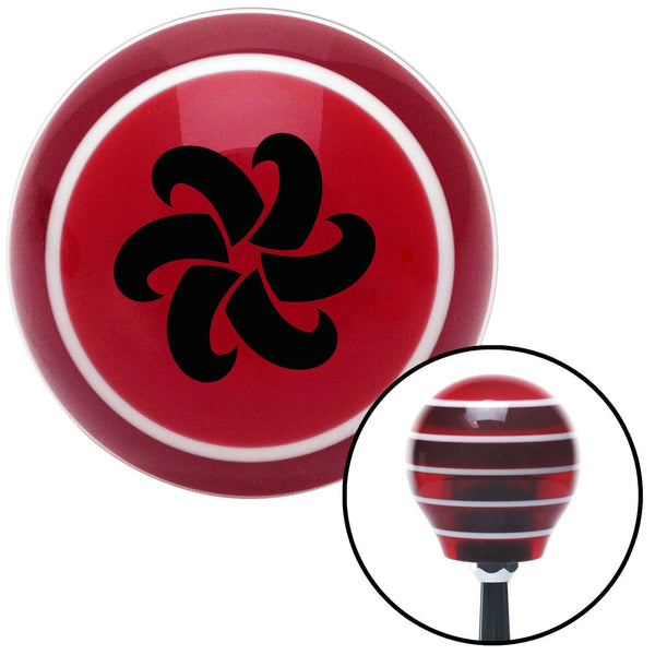 Black Fan Blades Spinning Red Stripe Shift Knob with M16 x 15 Insert