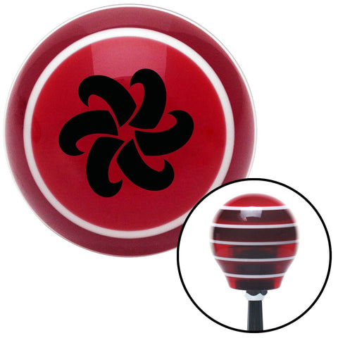 Black Fan Blades Spinning Red Stripe Shift Knob with M16 x 15 Insert
