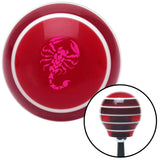 Pink Scorpion Red Stripe Shift Knob with M16 x 15 Insert