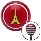 Green The Eiffel Tower Red Stripe Shift Knob with M16 x 15 Insert