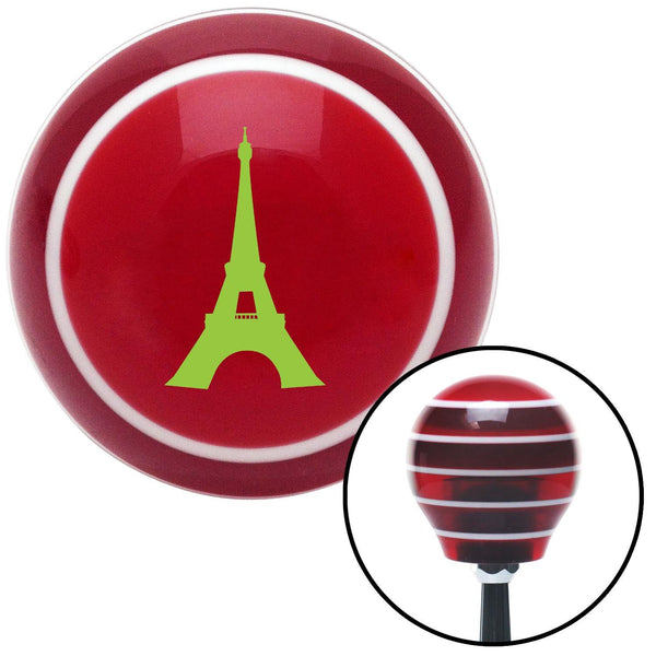 Green The Eiffel Tower Red Stripe Shift Knob with M16 x 15 Insert