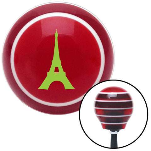 Green The Eiffel Tower Red Stripe Shift Knob with M16 x 15 Insert
