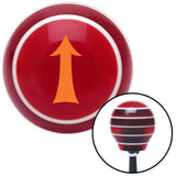 Orange Fancy Solid Directional Arrow Up Red Stripe Shift Knob with M16 x 15 Insert