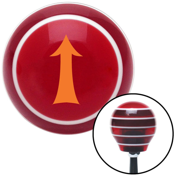 Orange Fancy Solid Directional Arrow Up Red Stripe Shift Knob with M16 x 15 Insert