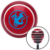 Blue  Dragon in a Circle Red Stripe Shift Knob with M16 x 15 Insert