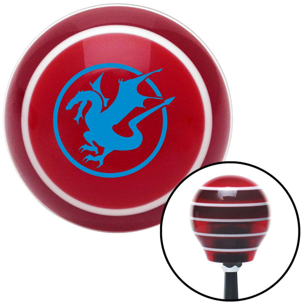 Blue  Dragon in a Circle Red Stripe Shift Knob with M16 x 15 Insert