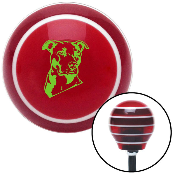 Green Pitbull Red Stripe Shift Knob with M16 x 15 Insert