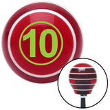 Green Ball 10 Red Stripe Shift Knob with M16 x 15 Insert