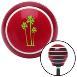 Green Group of Palms Red Stripe Shift Knob with M16 x 15 Insert
