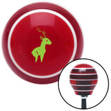 Green Deer Red Stripe Shift Knob with M16 x 15 Insert