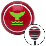 Green Whale Tail Red Stripe Shift Knob with M16 x 15 Insert