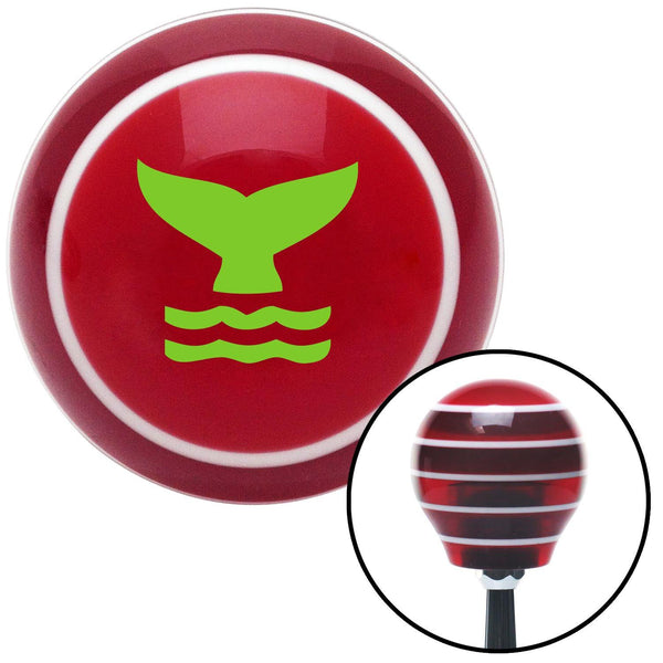 Green Whale Tail Red Stripe Shift Knob with M16 x 15 Insert