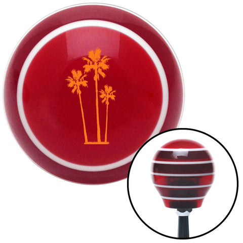Orange Group of Palms Red Stripe Shift Knob with M16 x 15 Insert