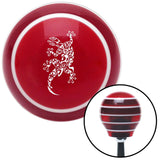 White Abstract Gecko Red Stripe Shift Knob with M16 x 15 Insert