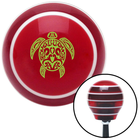 Green Turtle Red Stripe Shift Knob with M16 x 15 Insert