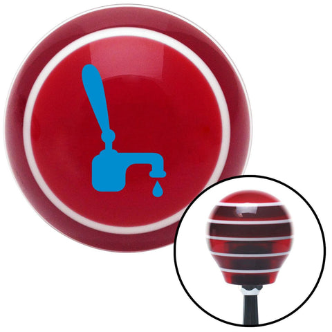 Blue Tap w a Drip Red Stripe Shift Knob with M16 x 15 Insert