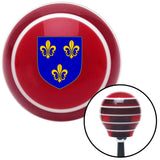 Montgomery Fluer De Lis Red Stripe Shift Knob with M16 x 15 Insert
