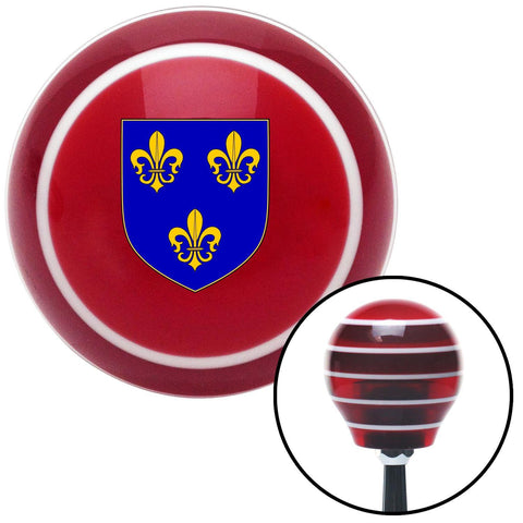 Montgomery Fluer De Lis Red Stripe Shift Knob with M16 x 15 Insert