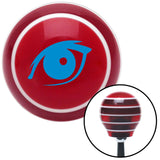 Blue One Eye Red Stripe Shift Knob with M16 x 15 Insert