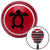 Black Simple Turtle Red Stripe Shift Knob with M16 x 15 Insert
