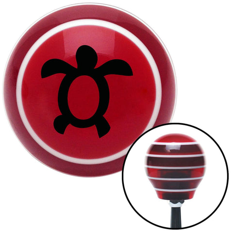 Black Simple Turtle Red Stripe Shift Knob with M16 x 15 Insert