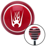 White Flames in a Bucket Red Stripe Shift Knob with M16 x 15 Insert