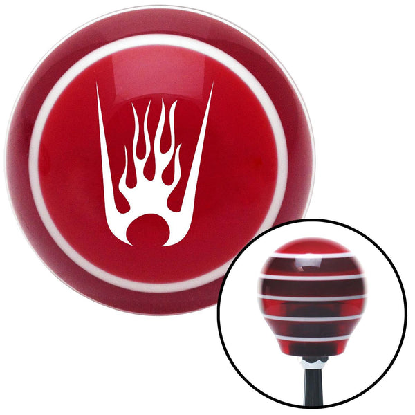 White Flames in a Bucket Red Stripe Shift Knob with M16 x 15 Insert