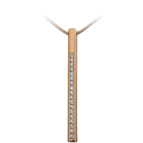 B.Tiff Pavé I Rose Gold Plated Bar Pendant