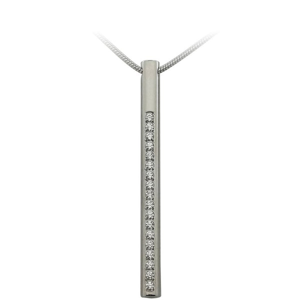 B.Tiff Pavé I Stainless Steel Bar Pendant