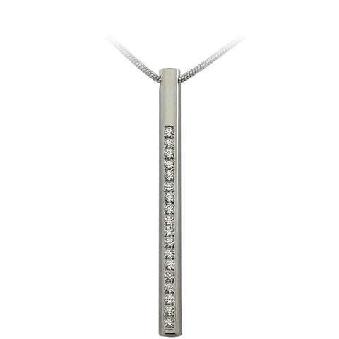 B.Tiff Pavé I Stainless Steel Bar Pendant