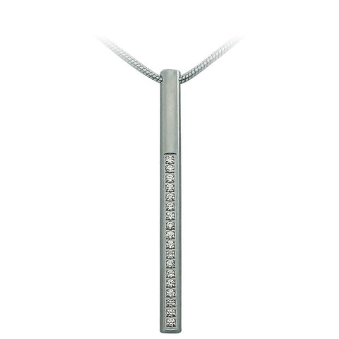 B.Tiff Pavé II Stainless Steel Bar Pendant