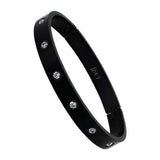 BTiff Brighter than Diamond Anodized Titanium Pave 3 Bangle Bracelets Triple Stack