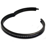 BTiff Brighter than Diamond Anodized Titanium 3 Pave Bangle Bracelets Triple Stack
